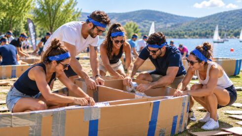 construction de bateau en carton